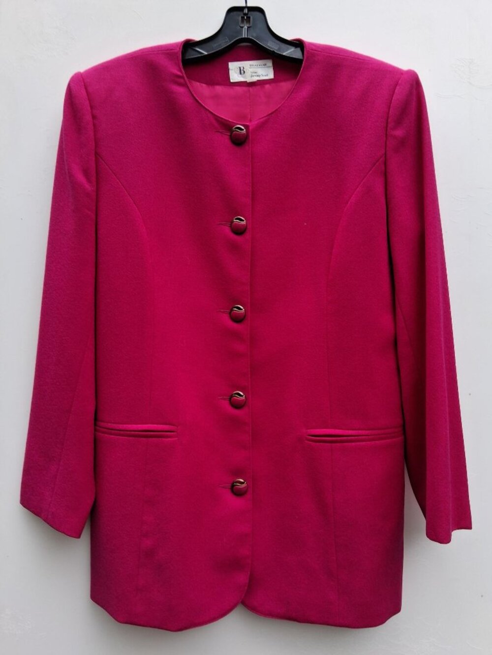 Vintage Braemar by Jeremy Scott women's blazer, fuchsia (size L)